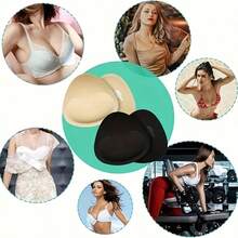 2pcs Reusable Soft Invisible Breast Pads - Anti-Nipple Pads With Lift-Up Cup Covers, Suitable For Bikini, Lingerie And Beachwear - Women's Underwear, Lift-Up And Cover Dual Use - One Size Fits All - View 3
