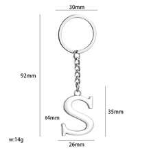 Minimalist Metal Alphabet Keychain, 1 Pc A-Z Initial Pendant, Stylish Bag Charm & Key Ring, Personalized Bag Charm, Gift For Friends & Lovers - Silver - View 11