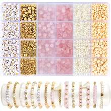 720pcs Asymmetrical Stone Perforated Beads, DIY Jewelry Accessories Material Kit, Handmade Necklace Bracelet Jewelry Series - Multicolor - View 14
