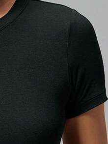 Jordan Women's AS W J FLT SS TMID WINGS Short Sleeve Knit Collarless T-Shirt TIV5348-010 - Black - View 5