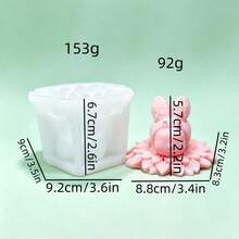 1pc Fat Bee On Flower Silicone Mold, Cat Owl Scented Candle Plaster Decor Ornament Silicone Mold - White - View 2