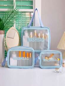 Waterproof Transparent PVC Travel Makeup Bag, Portable Zipper Toiletry & Cosmetic Storage Pouch, Multi-Purpose Organizer Bag, Suitable For Holidays, Back To School Travel Essentials, Parties, Gatherings, Cocktail Parties And Team Building Activities, Perfect As A Gift For Women - View 3