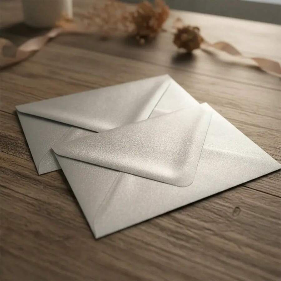 Creative Mariu 19x13 Cm Pearlescent Paper Invitation Envelopes - Plateado - View 1