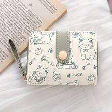 Cute Bear Print Women's Wallet, Original Minimalist Japanese Style, 70% Off, Snap Closure Short Student Coin Purse, Clutch Bag - View 7