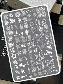 Carimbos de Unhas, Placas de Estamparia de Arte de Unhas, Stencils de Unhas, Modelo de Placa de Unhas, Arte de Unhas, para Manicure DIY, Suprimentos de Design de Arte de Salão de Unhas, Presente - Multicolorido - Visão 8