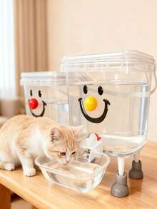 Cute Sticker Smiling Face Design Cat Automatic Water Dispenser, Pet Dog Water Bowl, Poop Bags, Cat And Dog Poop Bags, Trash Bags, Quiet Flow Large Capacity Water Dispenser, Chick And Rabbit Automatic Water Dispenser, Designed For Small Animals, No Electricity Needed, Suitable For Indoor And Outdoor Use, Perfect Gift For Friends With Cats And Dogs (Self-Assembly) - Multi-capacity - View 5