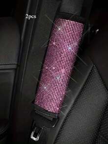 女士水鑽閃亮汽車安全帶套，水晶裝飾，四季通用 - A - 查看 18