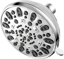 High Pressure Shower Head VMASSTONE 4.7" Rain Fixed Showerhead 7-Spray Setting With Adjustable Brass Swivel Ball Joint - Excellent Replacement - ColorB - View 1