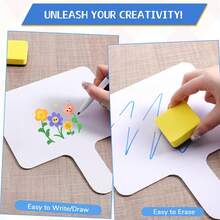 Double-Sided Reusable Whiteboard Set - Handheld Whiteboard, Includes Whiteboard, Pen And Eraser, Erasable, Desktop Memo, Message Board, Writing Board, Sketch Board, Handwriting Board, Whiteboard - Set - View 5