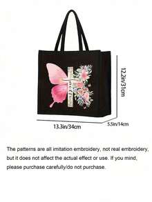 Bolsa de mano con tema cristiano y bolsa pequeña con cruz, mariposa rosa y patrón de letras florales coloridas, regalo ideal para seres queridos y maestros. Bolsa de mano de lino de gran capacidad para mujer con diseño innovador, espaciosa, portátil y casual, perfecta para ir de compras. Bolsa de mano portátil multifuncional para maestras, excelente opción de regalo para mujeres. Regalo del Día del Maestro, Día del Padre, regalo de cumpleaños, regalo de vuelta a la escuela, - Multicolor - Ver 11