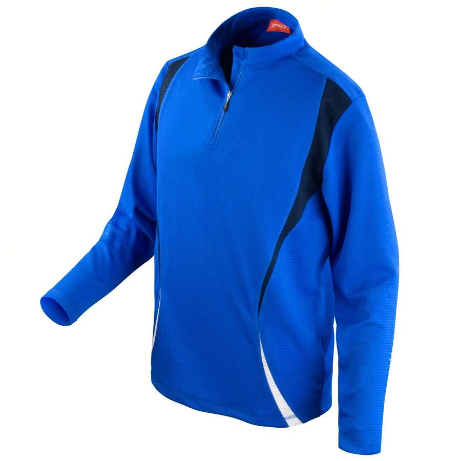 Spiro Ladies/Womens Sports Gym Running Trial Performance Training Top - Royal/Navy/White - View 1