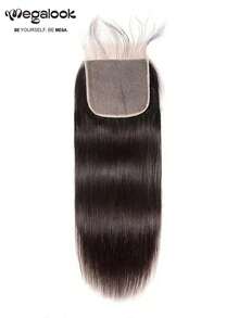 MEGALOOK Penutup Depan Renda Lurus Transparan Mirip Kulit 5x5 100% Rambut Manusia Halus Tanpa Kusut Pra-Petik Warna Alami Untuk Wanita Gaya Kasual - SNatural - View 2