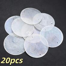 10/20pcs 50mm Colorful Flat Round Shell Coin Pendant Beads With 2 Holes, Suitable For Jewelry Making, Fashion Wind Chimes, Wreath DIY Handmade Home Decor - Shell Discs - View 23