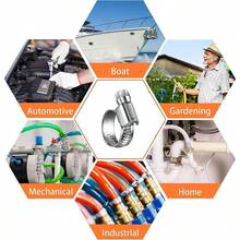 Non-Slip Stainless Steel Worm Gear Hose Clamps 2 To 2-3/4"(50-70mm) SAE Size 36, 5/16"Hex Soft Hose Adjustable Automotive, Fuel Line, Garden, Heater, Radiator, 25Pack - 25 + SAE#36(2 to 2-3/4) - View 8