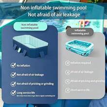 No Inflation Required Kids Swimming Pool, No Installation Bath Pool, Large Family Outdoor Swimming Pool For Home Use - A - View 7