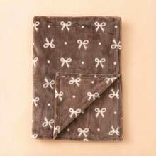 1pc Bowknot Pattern Soft Baby Blanket, Comfortable Baby Cover Blanket - Many - View 3