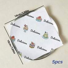 5/100 feuilles de papier ciré anti-graisse, doublures de paniers alimentaires, convient pour les sandwichs, les burgers, les desserts, les collations, les pâtisseries, le barbecue et les pique-niques, gadget de cuisine, accessoire de cuisine (7,09*7,09 pouces) - Multicolore - Voir 11
