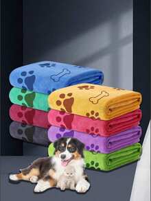 Absorbent Pet Towel, Suitable For Dogs And Cats Bathing. Used For Drying Cats And Dogs After Bathing And Outdoor Use Pet Grooming. Suitable For Year-Round Use. | Pet Cleaning Towel - Multicolor - View 3
