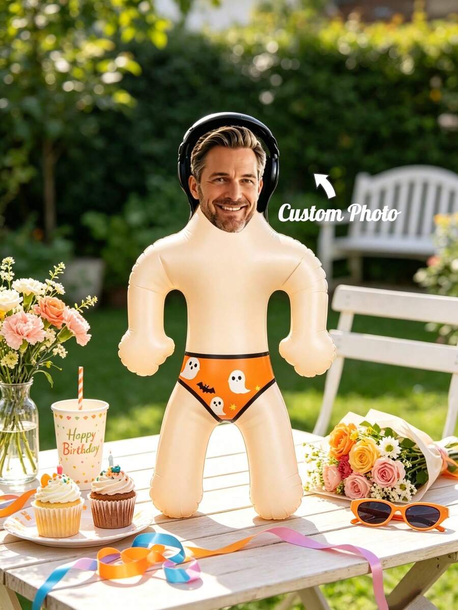 1pc Personalized Blow Up Inflatable Blow Molding,Custom Face,Bachelor Party,Funny Gift For Him, Gift For Her,Special Occasions - Multicolor - View 1