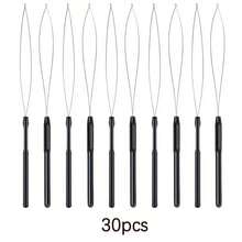 30/50/100 Pieces Hair Extension Loop Needle Threader Wire Pulling Hook Tool And Bead Device Tool Plastic Loop Needle For Hair Or Feather Extensions Supplies, DIY, Black, Halloween - View 11