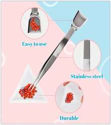 10pcs White Triangle Bead Sorting Trays And 1pcs Silver Color Handy Tweezer With Scoop, Craft Beading Tweezers, Jewelry Tweezers For Seed Beads - White - View 3