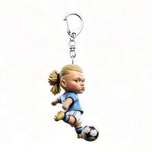 1pc 2D Acrylic Creative Cute Football Peripheral Car Keychain Pendant/Backpack Charm/Event Gift - Soccer Accessories - View 7