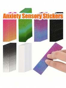 36pcs/Set Anxiety Relief Fingertip Stickers, Colorful Sensory Stickers, Textured Sensory Adhesive, Effectively Relieve Stress, Suitable For Desk And Classroom Use - A - View 1