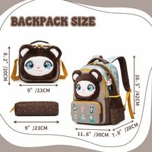 女孩用背包，附斜跨包與鉛筆袋，學生上學旅行包 - 女童書包套件 - 查看 3