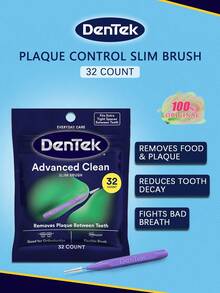 Dentek Advanced Clean SLIM BRUSH 32支裝，細毛刷頭，可深入狹窄空間，去除牙垢，溫和高效，防滑手柄，適合便攜使用 - 綠色 - 查看 2
