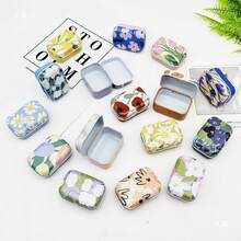 8Pcs Mini Flower Tin Trinket Jewelry Organizer Storage Box Decorative Boxes Small Metal Tins With Hinged Lids Portable Box Containers Small Storage Kit - Daisy - View 4