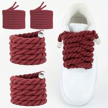 10mm + 5mm Burgundy Cotton Rope With Silver Metal Tip