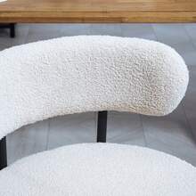 Set da 2 sedie da pranzo, imbottitura in pile, sedie con seduta imbottita, gambe in metallo, bianco crema - Multicolore - Visualizzare 10