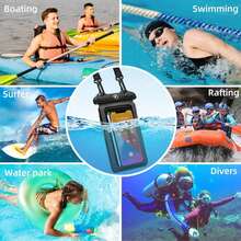 Sarung Ponsel Tahan Air Aneka Warna dengan Tali Pengikat, Tas Kering Transparan untuk Layar Sentuh, Tali Pengikat yang Dapat Diatur, Pelindung Ponsel untuk Musim Panas, Pantai, Berenang, Arung Jeram, Perjalanan, dan Olahraga Air - MultiWarna - View 11