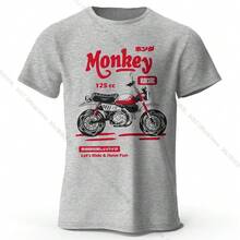 Vintage Motorcycle Sketch T-Shirt 100% Cotton Hand Drawn Bike Graphic Tee For Me,Clothes T Shirts ForMen And  Tops,Teeshirt Femme Oversize Coton,Stree - Gray - View 1