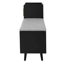 Modern Shoe Storage Bench With Seat - Black - 黑色 - 查看 10