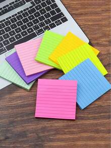 Colorful Lined Sticky Notes, Multi-Color Square Sticky Notes, Reusable Fluorescent Memo Pads, Lined Message Pads, 45 Sheets Per Color, Fluorescent 76X76MM Lined Sticky Notes, 8-Color Lined Reusable Sticky Notes, Creative Fluorescent Lined Sticky Notes, Office Stationery Sticky Notes, Reusable Lined Memo Paper - one-size - View 6