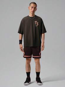 Jordan Men's AS DF SPT STMT GFX SS Crew Short Sleeve Knit Collarless T-Shirt TIQ7287-220 - Mocha Brown - View 6