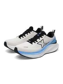 XTEP Men's Running Shoes Shadow Engine 5.0 New Gradient Breathable Fitness Training Running Shoes 974319110058 - Sail White/Cornflower Blue/Black - View 8