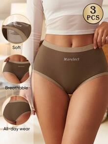 MIOTAN 3 piezas de bragas sin costuras de cintura media para mujer, con efecto levantador de glúteos, alta elasticidad, cómodas y transpirables - Multicolor - Ver 6