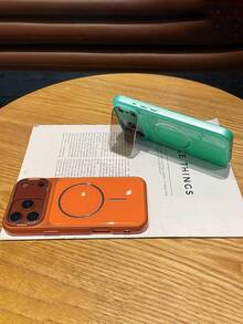 奢華亮片相機保護支架磁吸手機殼，適用於 iPhone 17 Pro Max 17 Pro 17 16 Pro Max 16 Pro 16 15 Pro Max 15 Pro Max 15 Pro 15 14 Pro Max 14 Pro 14 13 Pro Max 13 Pro 13，支援無線充電，防摔鏡頭保護背蓋 - 橘色 - 查看 5