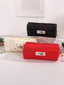 Gradient Star And Polka Dot Pattern Creative Pencil Case, Stylish And Portable Stationery Pouch,Office Desk Organizer For Items, Must-Have Pencil Case For Back-To-School Season - Single Piece - View 9