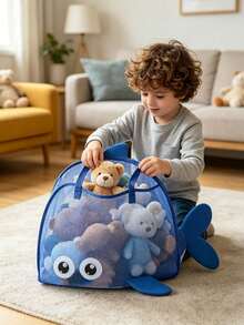 1 pieza Mochila de gran capacidad con cordón de nylon transpirable, adecuada para juguetes de playa, uso en piscina y actividades al aire libre - Multicolor - Ver 5