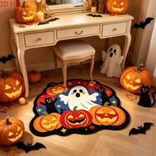 1pc High-Quality Cute Pumpkin Ghost Rug, Halloween, Bedroom Decor, Small Rug, Carpet, Home Decor, Living Room Rug, Living Room Small Rug, Bedroom Rug, Living Room Home Decor, Outdoor Rug, Washable Rug - Multicolor - View 4
