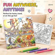 Fantasy Island 學生塗色本 成人塗色書 24頁趣味插畫 120g厚紙適用女孩與男孩 生日與節日好禮 開學季萬聖節聖誕節附隨機賀卡 - JX-860 - 查看 15