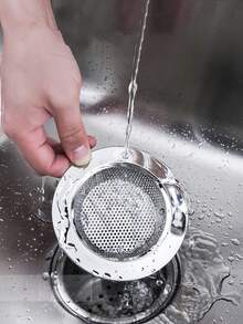 1/2/3pcs-Kitchen Sink Strainer, Silver Filtration Mesh, Large Wide Rim Sink Strainer, Easy To Clean Drainage Filter, Reusable - Silver - View 10