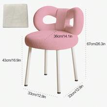 Vanity Stool, Butterfly Back Vanity Chair, Charming Makeup Chair For Women, Modern Small Computer Chair, Soft And Breathable, Suitable For Various Home Settings - Pink - View 2