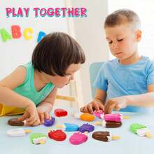 Children's Ice Cream Matching Toy, Letter And Color Recognition, Hand-Eye Coordination, Early Education Fun Toy, Enlightenment Teaching Aid For Boys And Girls (Ice Cream Color And Style Random) - Multicolor - View 1