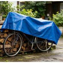 Blue Waterproof Polyethylene Tarp Cover, Multiple Sizes Available, Heavy-Duty Weatherproof Polyethylene Tarp Equipped With Metal Grommets, Suitable For Outdoor Sun Shading And Rain Protection. - Rainproof Cloth - View 5