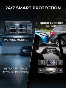 2026 New 4-Channel Dash Cam, Car DVR Black Box, Front/Rear/Left/Right Camera, Wide Angle, Adjustable Lens, Loop Recording, Night Vision, Motion Detection, 150mAh Battery - Dash Cam - View 12