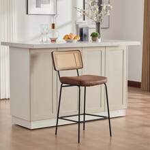 Modern Bar Stool High Gloss Finish - Set Of 2 - Brown - View 11